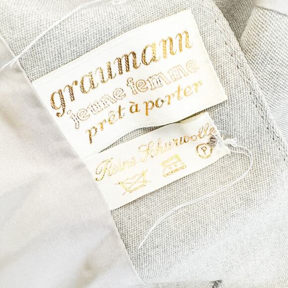 Graumann Pret A Porter Wool Jacket Cream Color Silver Buttons Size M - Picture 3 of 5